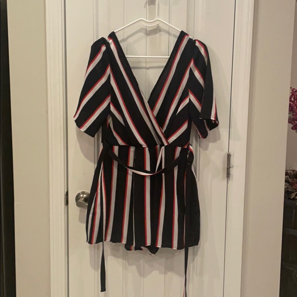 Red white and blue striped romper from Francescas